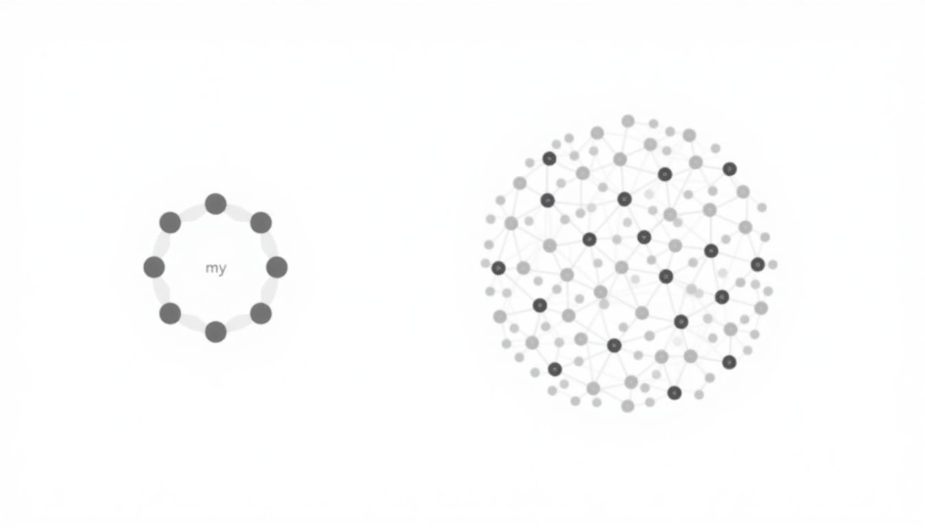 リング署名（16）とFCMP++（全チェーン）の匿名集合の違いを表す図