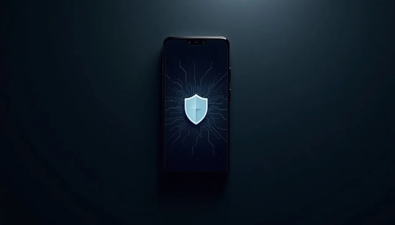暗い背景にプライバシーを象徴するスマホのイメージ