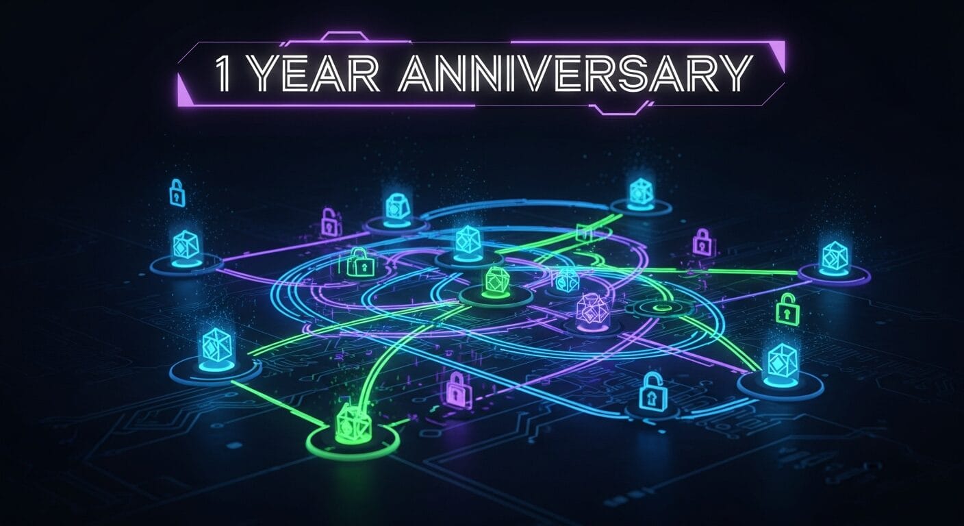 NymVPN 1周年記念 - Mixnetプライバシーネットワーク図